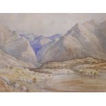 Alfred Fowler Patten R.B.A. (1829-1888), 'Valley of the Bir from Droor Tal', 1868, watercolour,