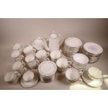 A large quantity of Royal Worcester English fine bone china, Bridal Lace, Berkeley shape coffee