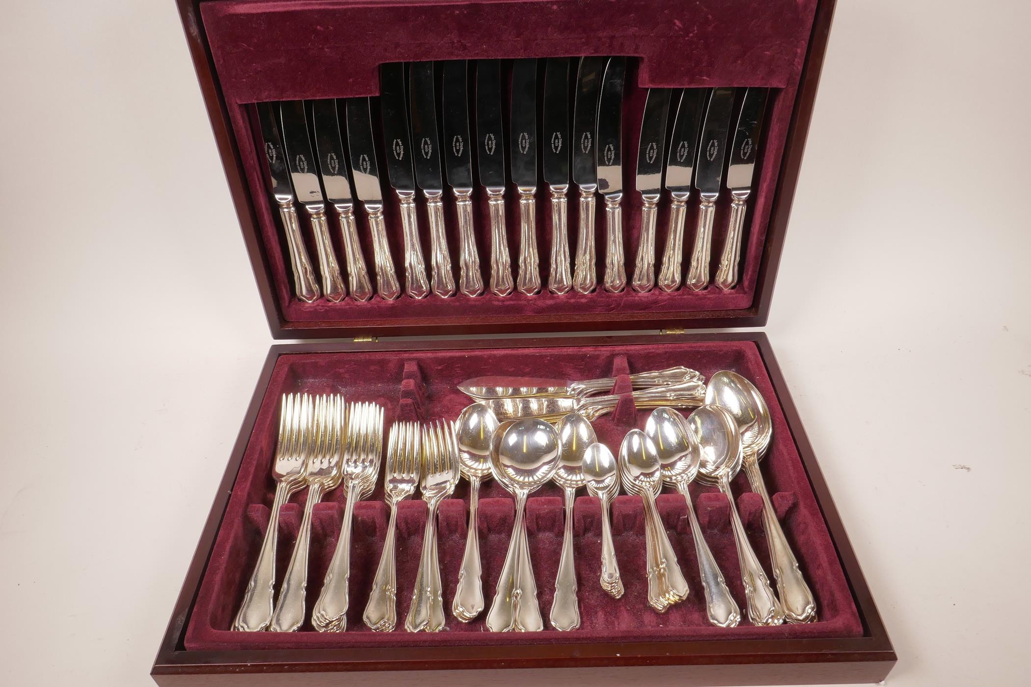 A canteen of Sheffield A1 plate cutlery, 8 place settings, incomplete