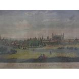 West View of Cambridge, C18th hand coloured engraving, Engraved for the Modern Universal