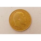 A 1907 gold half sovereign