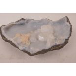 A crystal geode, 8" wide