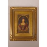 Portrait of Queen Anne, initialled W.H., oil on copper panel, 5½" x 3½"