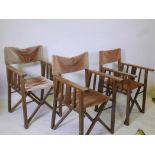 A set of three campaign chairs