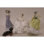 A Royal Doulton porcelain figurine, 'My Love' HN2339 by Peggy Davies, together with a Royal