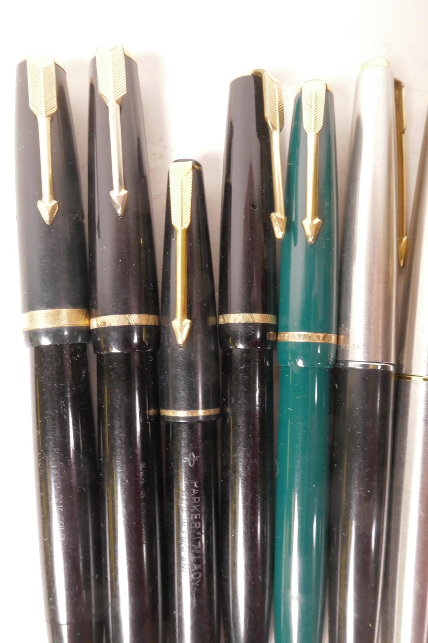 A collection of ten vintage Parker fountain pens, A/F - Image 2 of 6