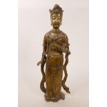 A bronze Buddha, 16" high