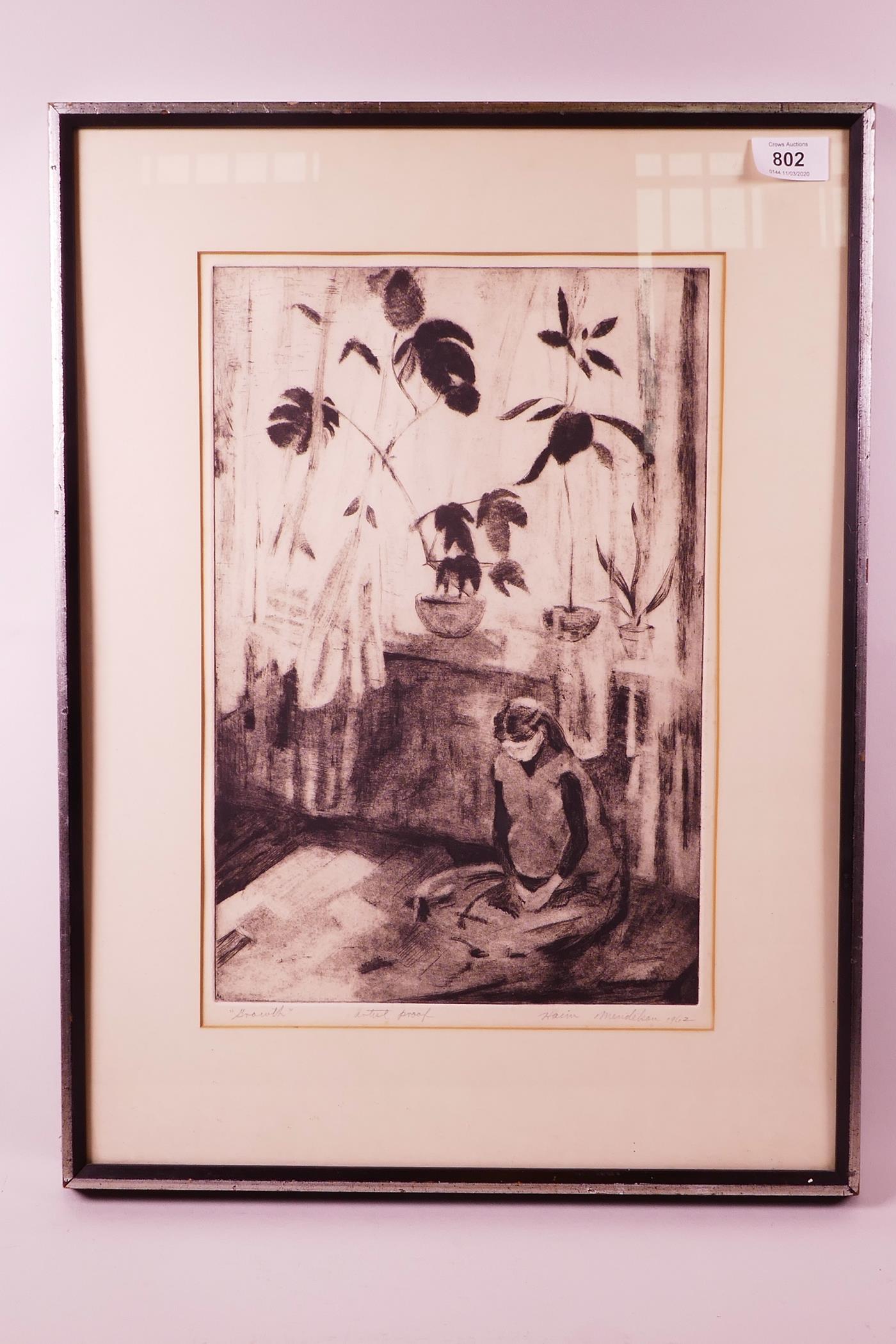 Haim Mendelson (American, 1923-2014), 'Growth', aquatint etching, artist's proof, dated 1962 and - Image 2 of 6