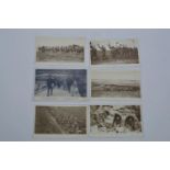 Multiple WWI military postcards, some sent from the front, stamped by the censor, a mixture of