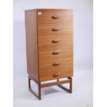 A G Plan quadrille teak chest of six drawers by R. Bonnet, 20" x 18" x 45"