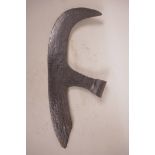 A blacksmith made iron pollaxe (sparth) head, 18" long