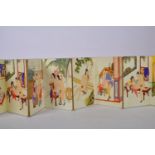 A Chinese printed concertina book with erotic scenes, 4½" x 7½"