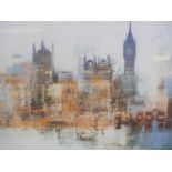 Colin Ruffell (British, b. 1939), a pair of London cityscapes, 'The Houses of Parliament' and 'Tower