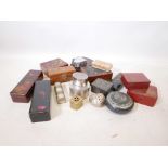 A quantity of C19th and later Japanese lacquer glove boxes etc