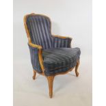 A French style carved beechwood armchair