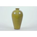 A Chinese green crackle glazed pottery meiping vase, 8" high