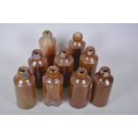 A collection of eight Bourne Denby stoneware ink bottles, and one other, 6½" high