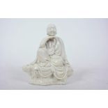 A Chinese blanc de chine figure of Buddha seated in meditation, A/F one finger missing, 6½" high