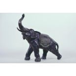A lacquered spelter Indian elephant, 12½" long x 13½" high