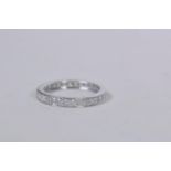 A 9ct white gold set diamond full eternity ring, approximately ½ct, size 'R'