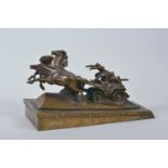 A Russian USSR Soviet bronze sculpture of a Tachanka by the Monumentskulptura Factory in