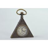 A brass cased Masonic pocket watch, 2½"