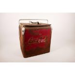 A vintage Coca-Cola cool box, 12" high, 12" wide