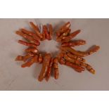 A natural coral bead bracelet