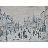 An early L.S. Lowry print 'A Lancashire Village', 1935, 20" x 14"