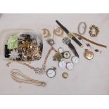 A large quantity of costume jewellery and watch movements