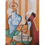 A cubist still life, signed Edward Gant, oil on board, 17" x 21"
