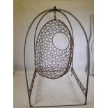 A John Lewis swing garden egg chair, 43" square, 74" high