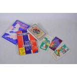 A small collection of vintage games and playing cards including Beetle Game, Sport a Crest,