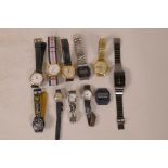 A quantity of wristwatches including Casio digital
