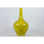 A Chinese crackle glazed pottery bottle vase, 6 character mark to base, 14½" high