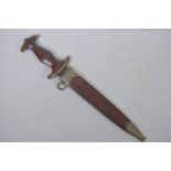 A German WWII military dagger in sheath, 14½" long