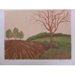 H.G. Driver, The Ploughed Field 1976, screen print, together with two other screen prints by various