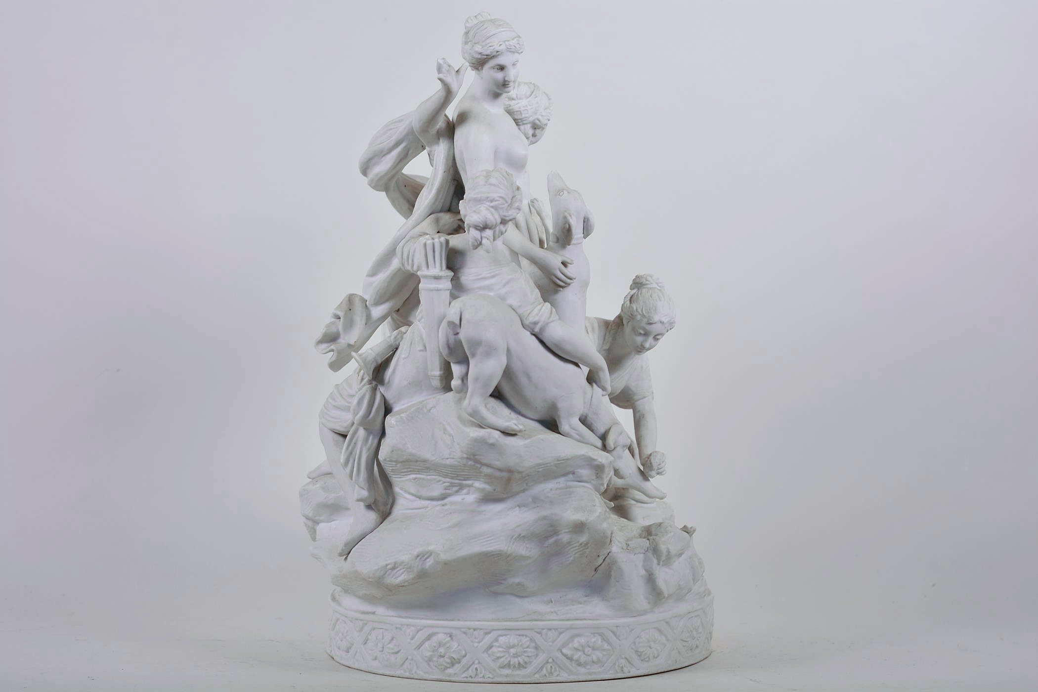 FROM A PRIVATE COLLECTION: A large C19th Sevres style white bisque (biscuit) porcelain group of ' - Image 3 of 7