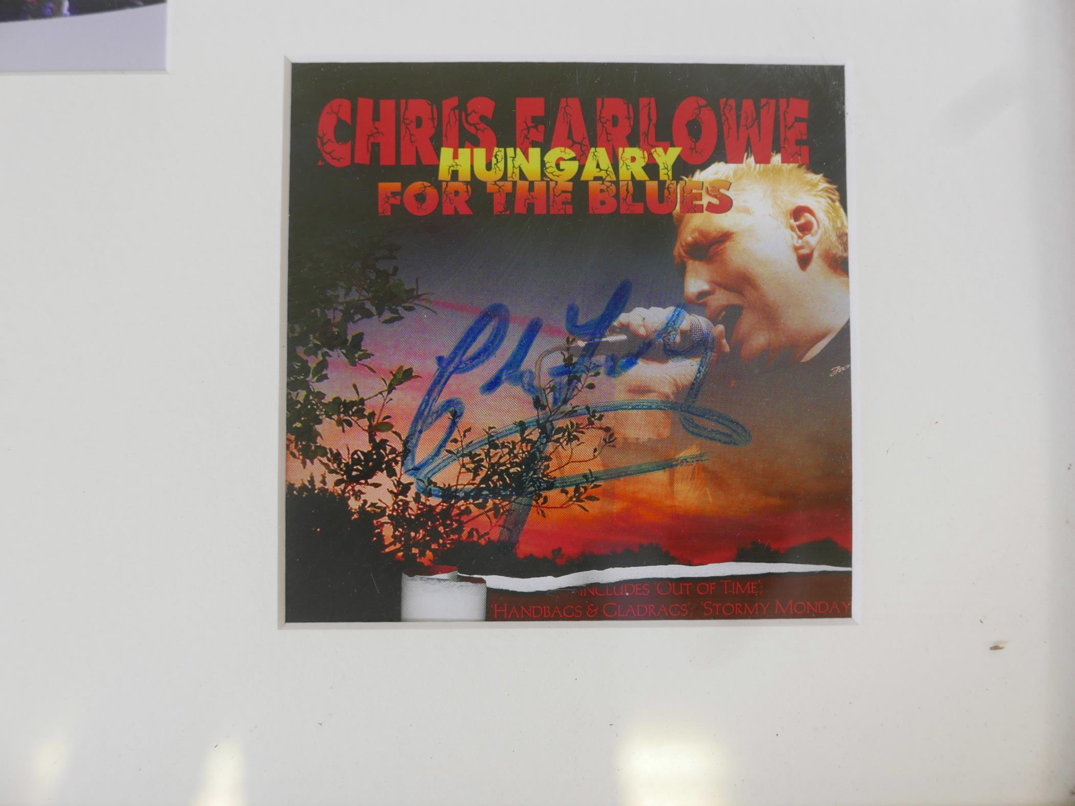 A framed collection of seven Chris Farlowe CD and DVD covers, all signed - Image 2 of 4