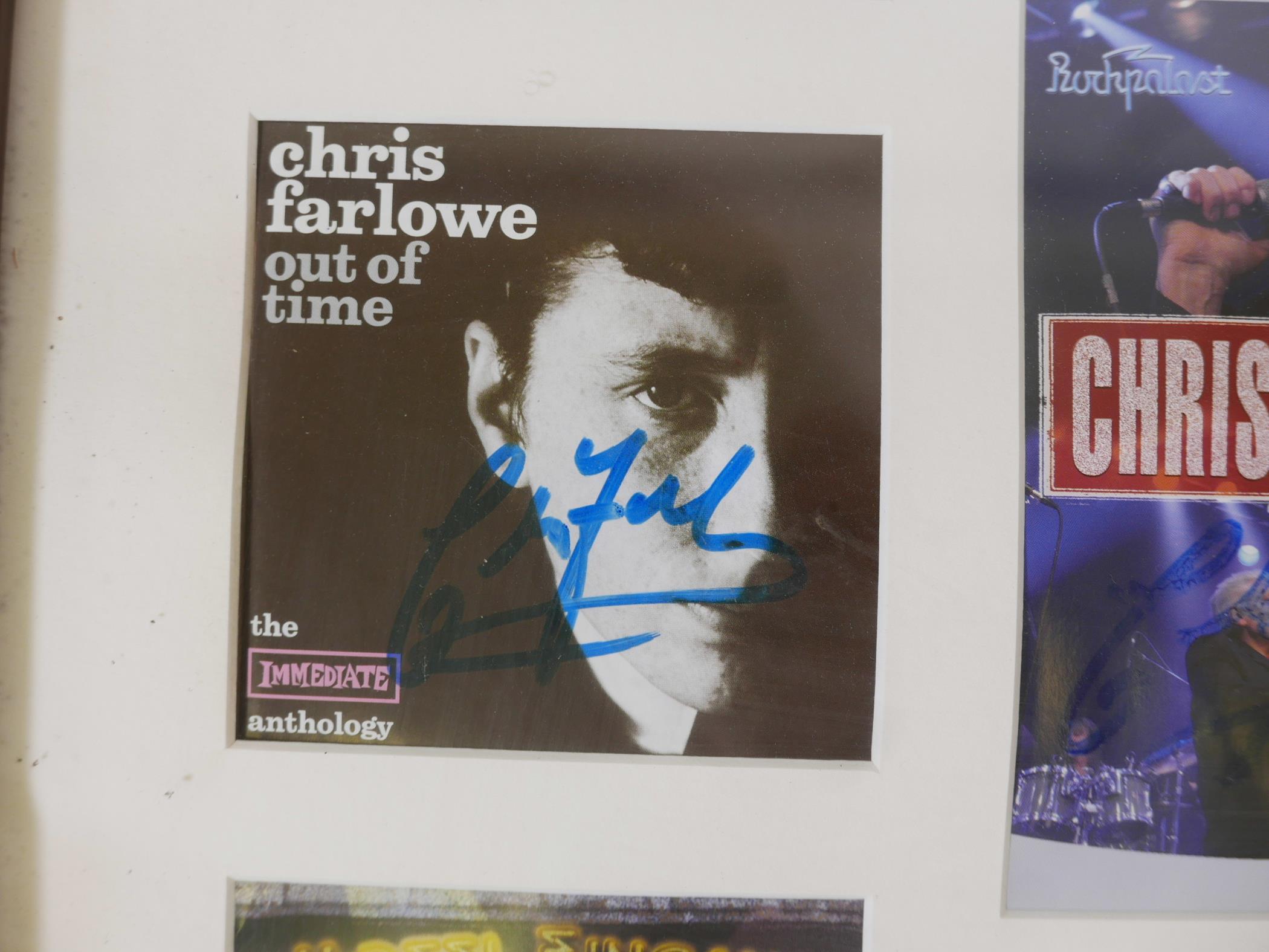 A framed collection of seven Chris Farlowe CD and DVD covers, all signed - Image 3 of 4