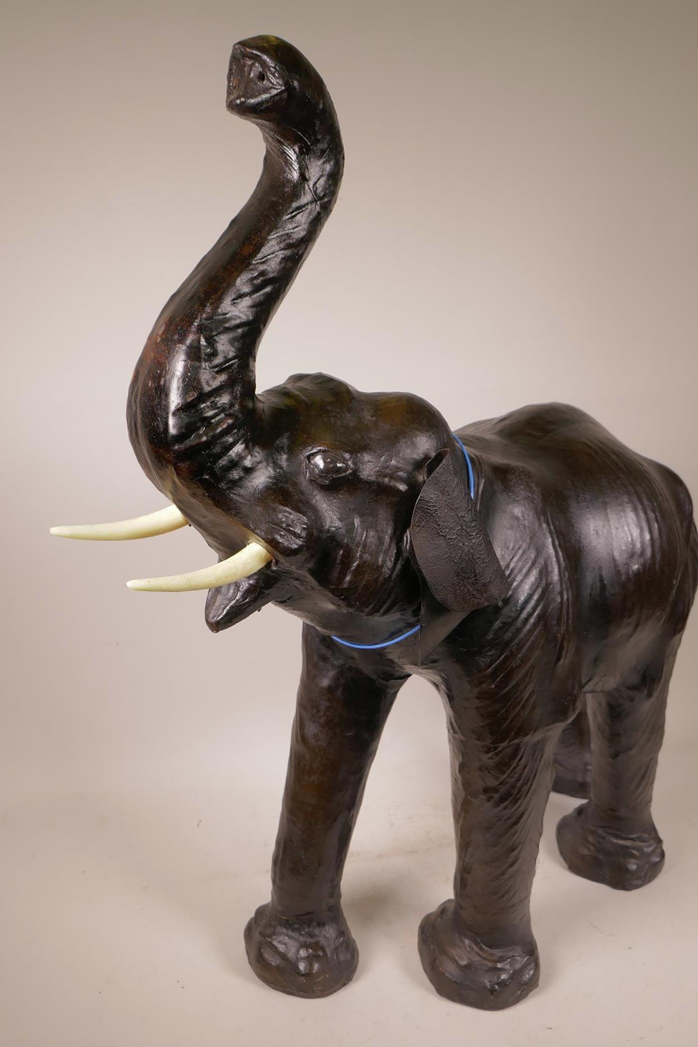 An Omersa Liberty style leather elephant figure, 29" high - Image 2 of 3