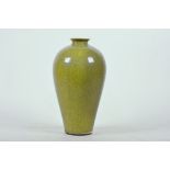 A Chinese green crackle glazed pottery meiping vase, 8" high