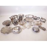 A box of good quality silver plated items including tea and coffee pots