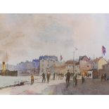 Frank Parker (British, fl. late C20th), a French harbour view, signed lower right, watercolour,