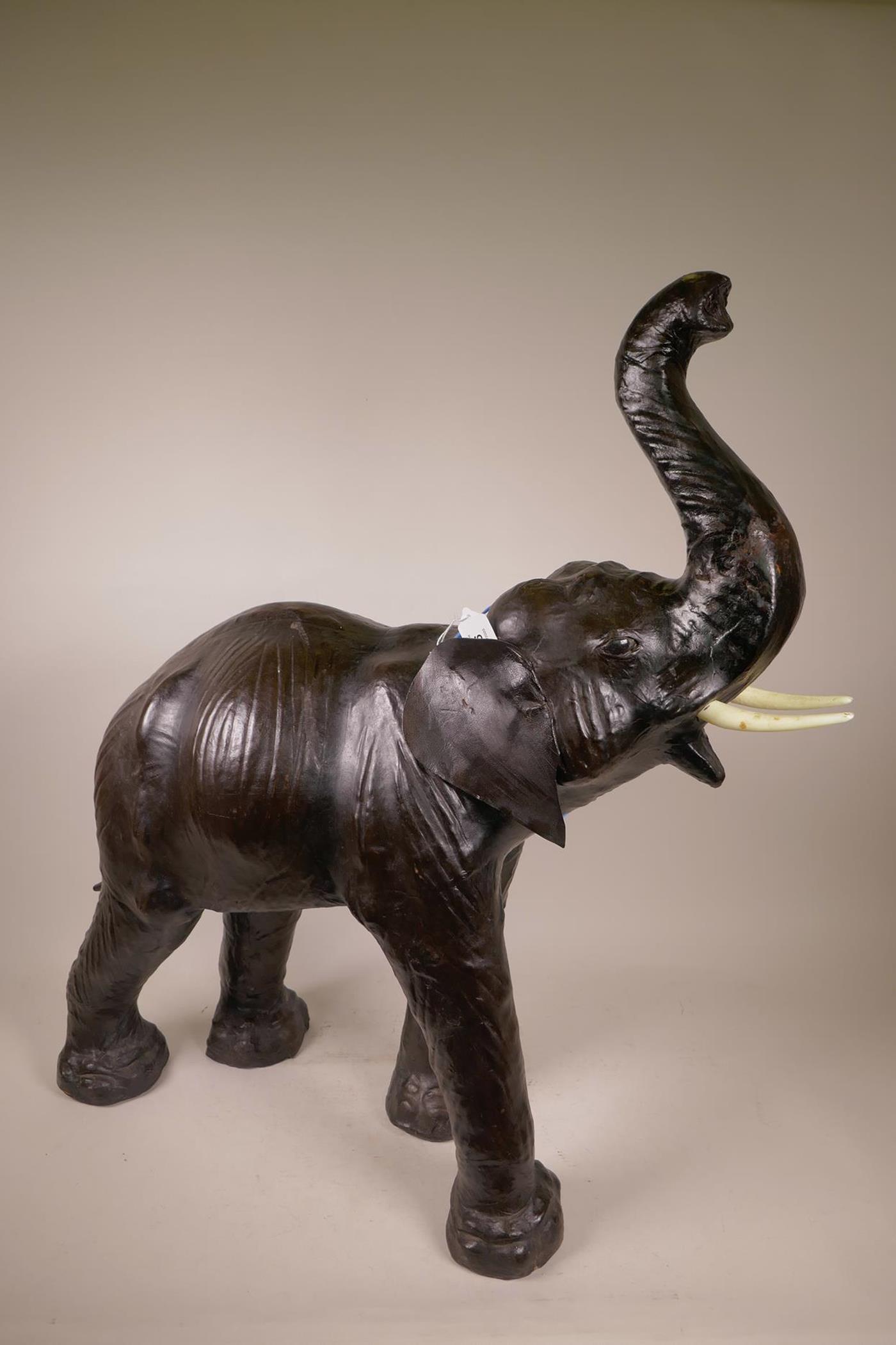 An Omersa Liberty style leather elephant figure, 29" high - Image 3 of 3