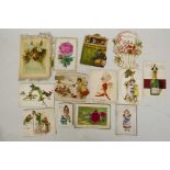 A small collection of Victorian greeting cards