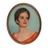 Thomas Davies (British, 1899-1978), a portrait miniature of an 'Unknown Lady', initialled and