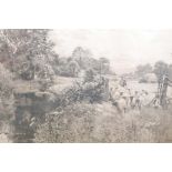 Benjamin Williams Leader RA (British, 1831-1923), 'A river Landscape', artist's proof etching,