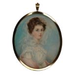 Catherine Brenda Howard (British, 1877-1966), a portrait miniature of 'Elizabeth on her Wedding