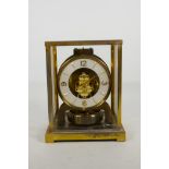 A Jaeger Lacoutre Atmos mantel clock, A/F, 7" x 5½", 9" high